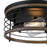 Westinghouse Ackton 2 Light Flush, Matte Black/Barnwood/Cage Shade
