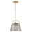 Westinghouse Hallein 1 Light Pendant, Champagne Brass/Smoke Grey Glass