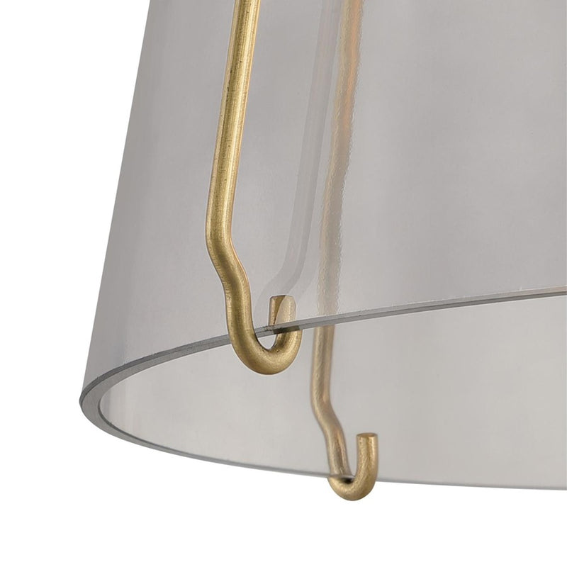 Westinghouse Hallein 1 Light Pendant, Champagne Brass/Smoke Grey Glass