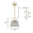 Westinghouse Hallein 1 Light Pendant, Champagne Brass/Smoke Grey Glass