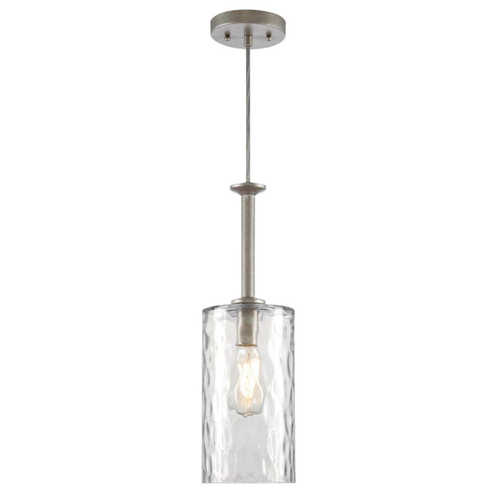 Westinghouse Hernando 1Lt Pendant, Steel/Clear Hammered
