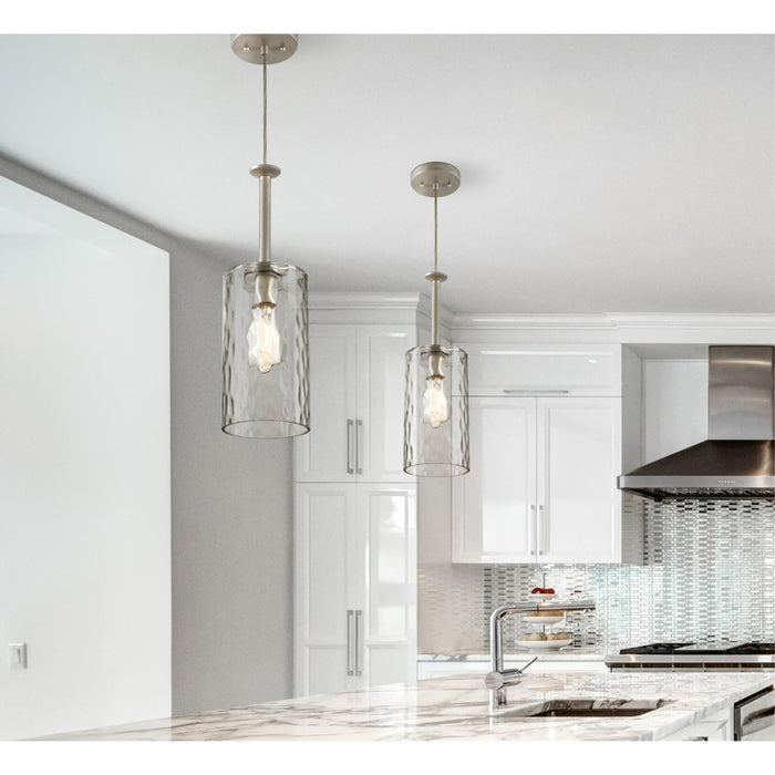 Westinghouse Hernando 1Lt Pendant, Steel/Clear Hammered