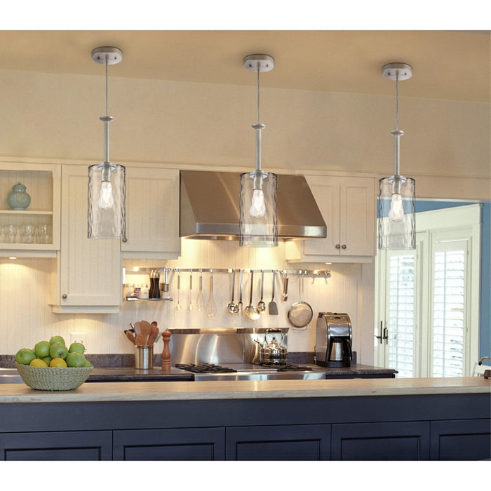 Westinghouse Hernando 1Lt Pendant, Steel/Clear Hammered