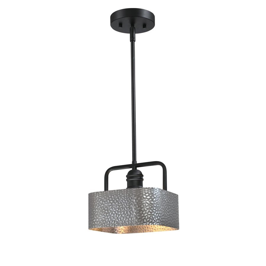 Westinghouse Bexar 1 Light Pendant, Matte Black W/Dark Pew/Metal Shade - 6125600