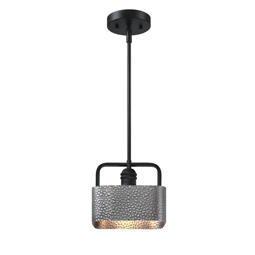 Westinghouse Bexar 1 Light Pendant, Matte Black W/Dark Pew/Metal Shade
