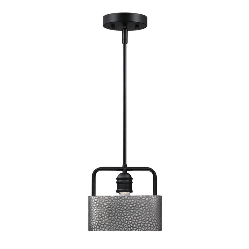 Westinghouse Bexar 1 Light Pendant, Matte Black W/Dark Pew/Metal Shade