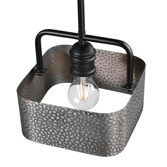 Westinghouse Bexar 1 Light Pendant, Matte Black W/Dark Pew/Metal Shade