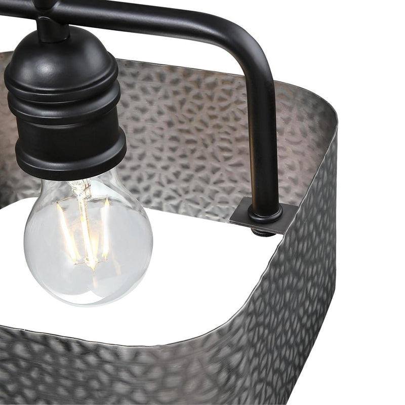 Westinghouse Bexar 1 Light Pendant, Matte Black W/Dark Pew/Metal Shade