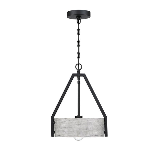 Westinghouse Callowhill 1Lt Pendant, Black W/Antique Ash/Metal Shade