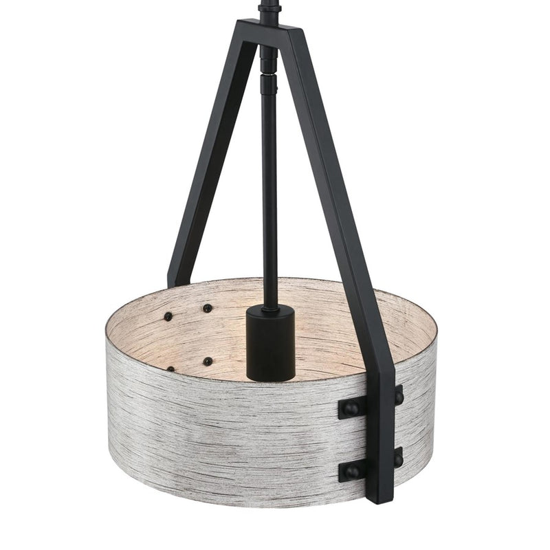 Westinghouse Callowhill 1Lt Pendant, Black W/Antique Ash/Metal Shade