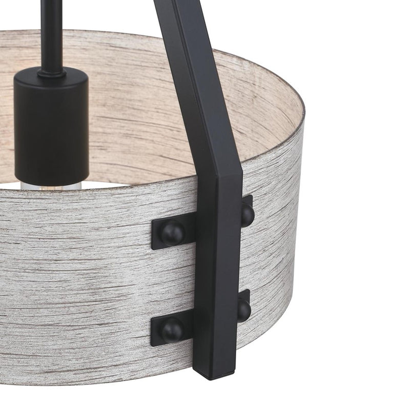 Westinghouse Callowhill 1Lt Pendant, Black W/Antique Ash/Metal Shade