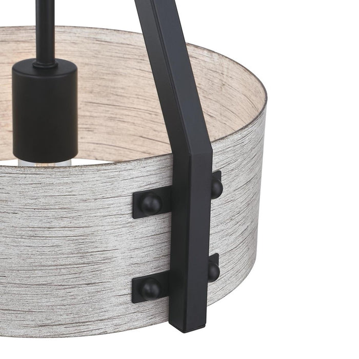 Westinghouse Callowhill 1Lt Pendant, Black W/Antique Ash/Metal Shade