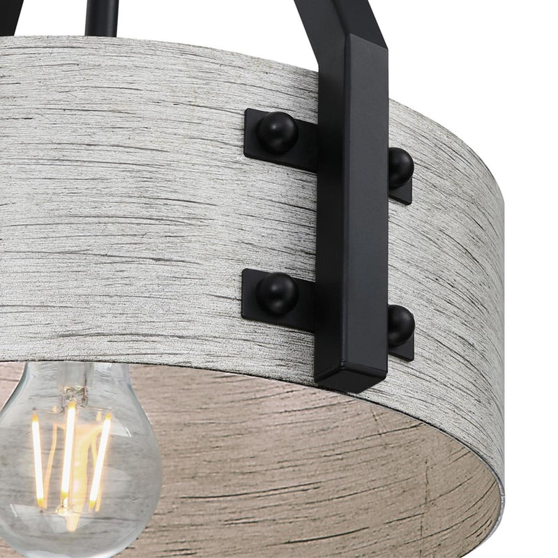 Westinghouse Callowhill 1Lt Pendant, Black W/Antique Ash/Metal Shade