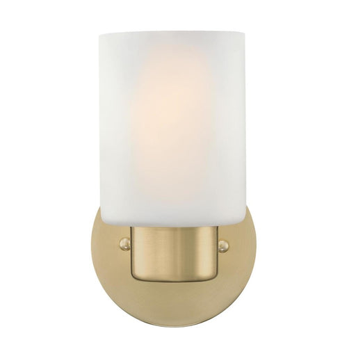 Westinghouse Sylvestre 1 Light Wall Light, Champagne Brass/Frosted