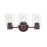 Westinghouse Sylvestre 3 Light Wall Light, Walnut/Clear Seeded Glass - 6126500