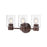 Westinghouse Sylvestre 3 Light Wall Light, Walnut/Clear Seeded Glass