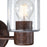 Westinghouse Sylvestre 3 Light Wall Light, Walnut/Clear Seeded Glass