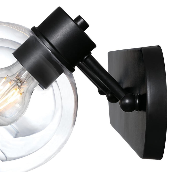 Westinghouse Hyson 3 Light Wall Light, Matte Black/Clear Glass