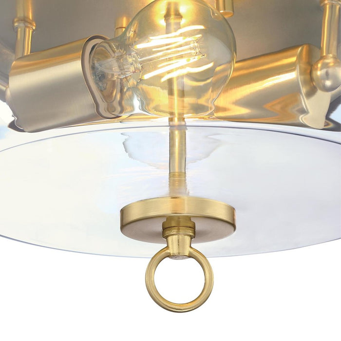 Westinghouse Lebanon 2 Light Flush, Champagne Brass/Clear Glass