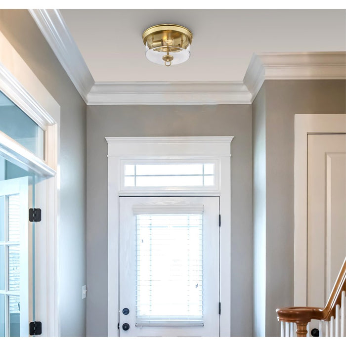 Westinghouse Lebanon 2 Light Flush, Champagne Brass/Clear Glass