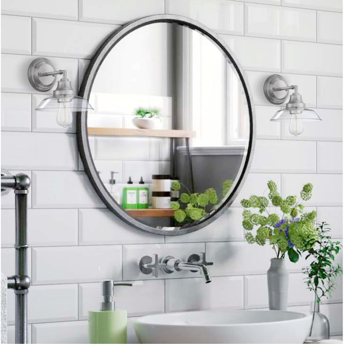 Westinghouse Iron Hill 1 Light Wall Light, Brushed Nickel/Clear Glass