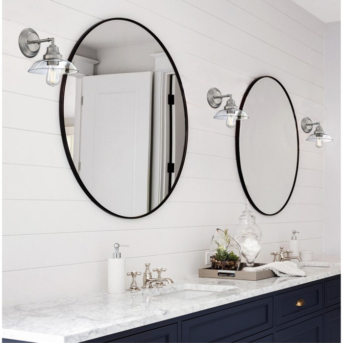 Westinghouse Iron Hill 1 Light Wall Light, Brushed Nickel/Clear Glass