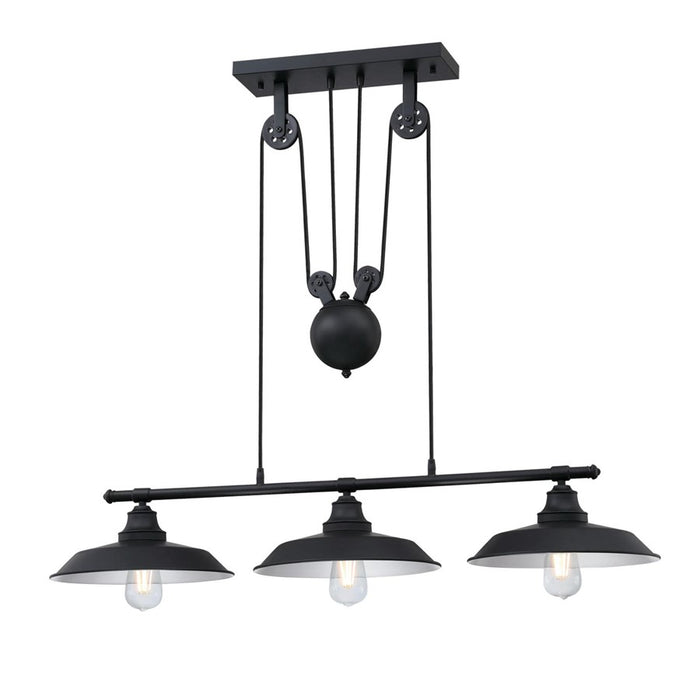 Westinghouse Iron Hill 3 Light Pendant, Matte Black/Metal Shades - 6129400