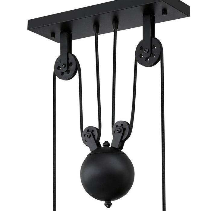 Westinghouse Iron Hill 3 Light Pendant, Matte Black/Metal Shades