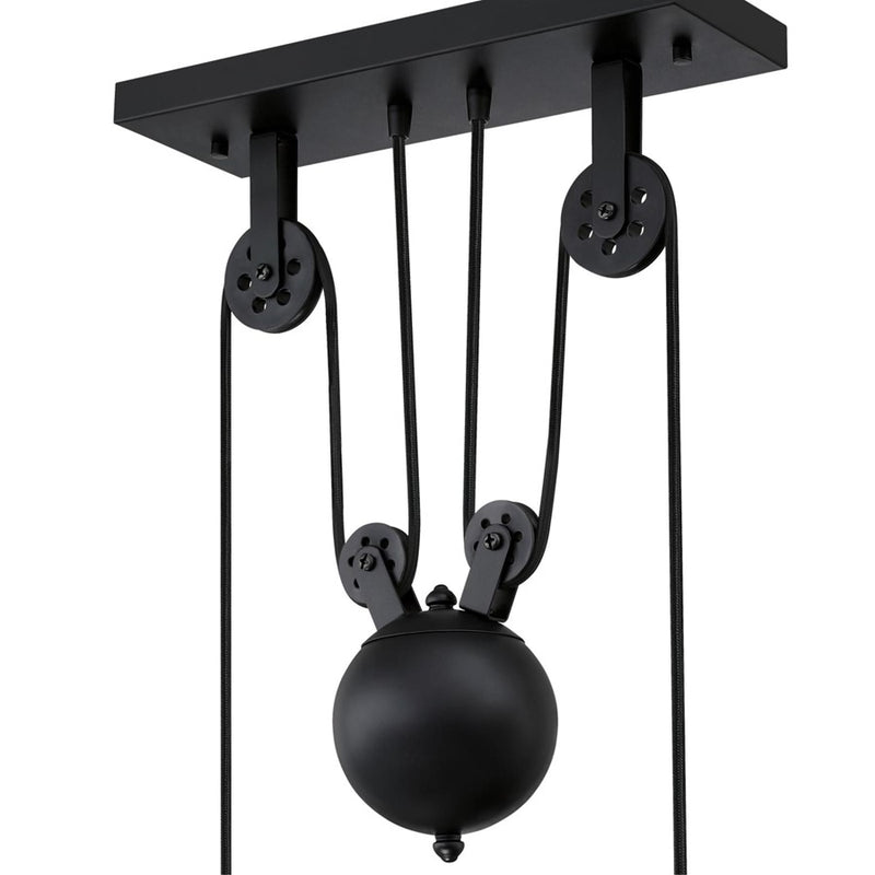 Westinghouse Iron Hill 40in 3-Light Pendant | Vintage Industrial Matte Black | Kitchen Island & Dining Room | 40 x 12 x 32 in | Model 6129400