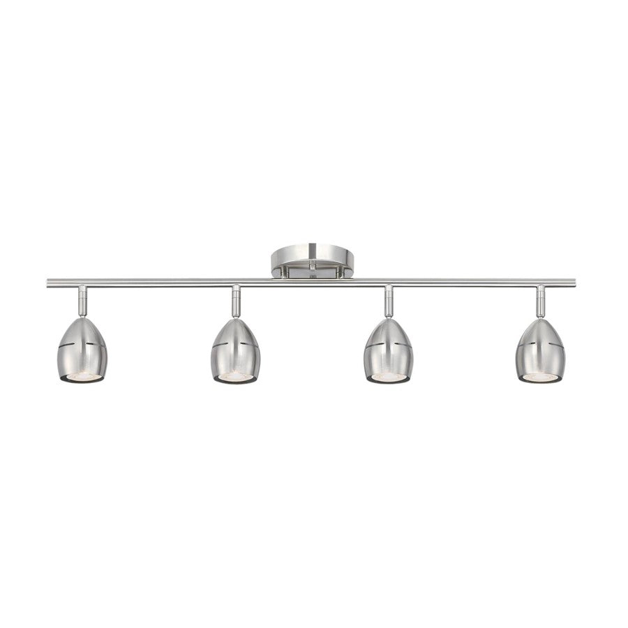 Westinghouse Borgata 4 Light Flush, Brushed Nickel/Metal Shades - 6129500