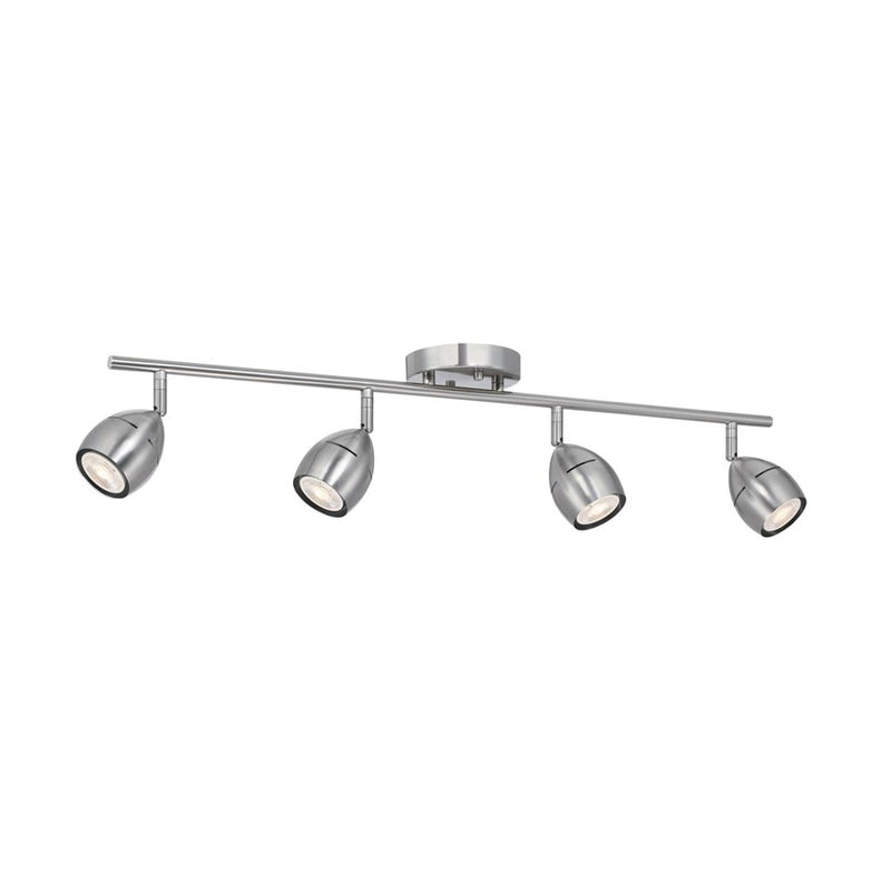 Westinghouse Borgata 30in 4-Light Flush Mount Track Light | Contemporary Brushed Nickel | Kitchen & Living Room Task Light | Model 6129500