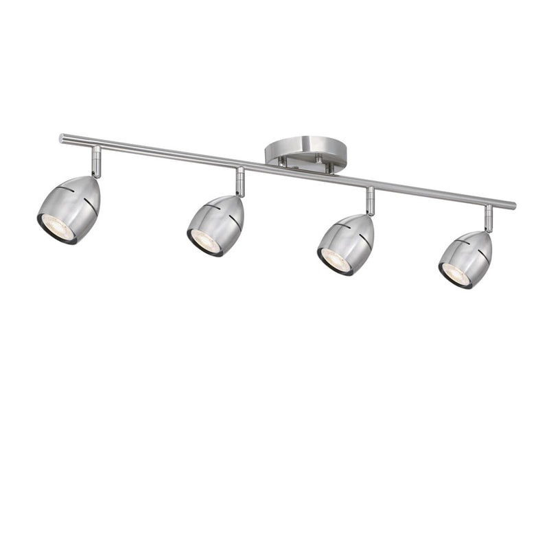 Westinghouse Borgata 30in 4-Light Flush Mount Track Light | Contemporary Brushed Nickel | Kitchen & Living Room Task Light | Model 6129500