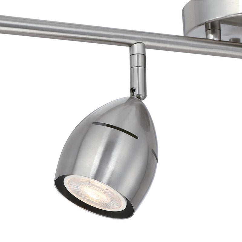 Westinghouse Borgata 30in 4-Light Flush Mount Track Light | Contemporary Brushed Nickel | Kitchen & Living Room Task Light | Model 6129500