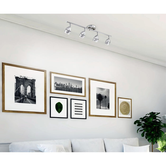 Westinghouse Borgata 4 Light Flush, Brushed Nickel/Metal Shades