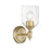Westinghouse Basset 1 Light Wall Light, Champagne Brass/Clear Seeded - 6129600