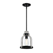 Westinghouse Cindy 1Lt Pendant, Matte Black/Antique Ash/Clear Seeded - 6129700