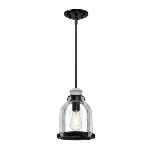 Westinghouse Cindy 1Lt Pendant, Matte Black/Antique Ash/Clear Seeded - 6129700