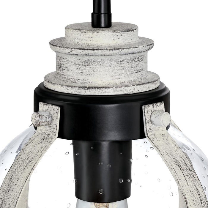 Westinghouse Cindy 1Lt Pendant, Matte Black/Antique Ash/Clear Seeded