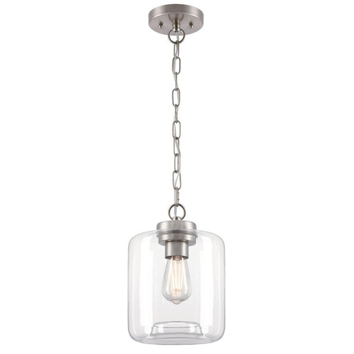 Westinghouse Judd 1 Light Pendant, Brushed Nickel/Clear Glass - 6130000