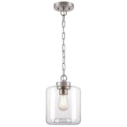 Westinghouse Judd 1 Light Pendant, Brushed Nickel/Clear Glass