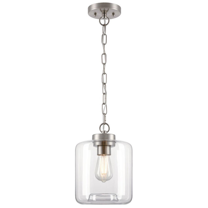 Westinghouse Judd 1 Light Pendant, Brushed Nickel/Clear Glass
