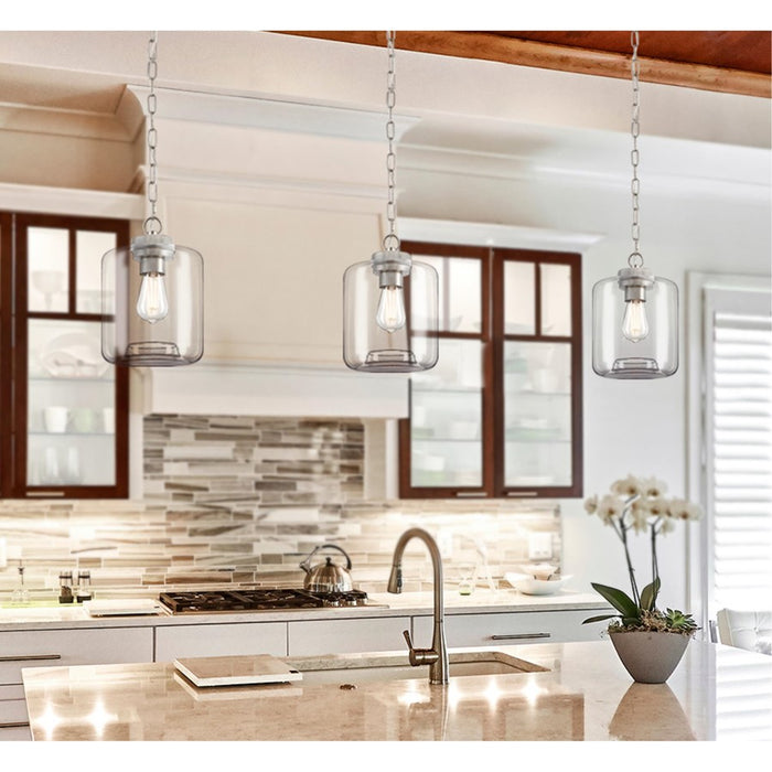 Westinghouse Judd 1 Light Pendant, Brushed Nickel/Clear Glass