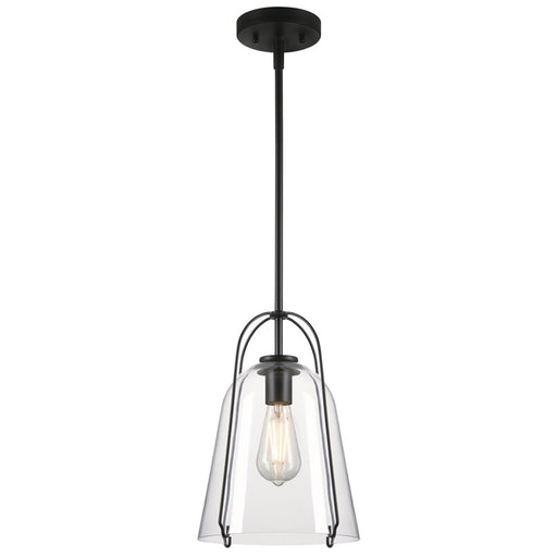 Westinghouse Kewadin 1 Light Pendant, Matte Black/Clear Glass - 6130100