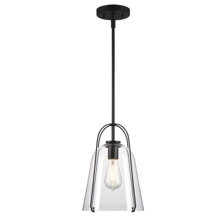 Westinghouse Kewadin 1 Light Pendant, Matte Black/Clear Glass