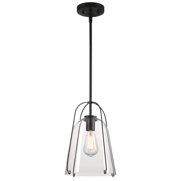 Westinghouse Kewadin 1 Light Pendant, Matte Black/Clear Glass