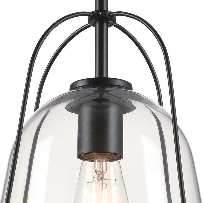 Westinghouse Kewadin 1 Light Pendant, Matte Black/Clear Glass