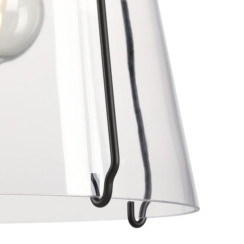 Westinghouse Kewadin 9in 1-Light Pendant | Transitional Matte Black and Clear Glass | Kitchen Island & Dining Room | Model 6130100