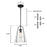 Westinghouse Kewadin 1 Light Pendant, Matte Black/Clear Glass