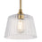 Westinghouse Aggie 1 Light Pendant, Brushed Brass/Clear Ribbed Glass