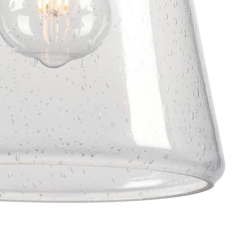 Westinghouse Biloxi 1 Light Pendant, Barnwood/Clear Seeded Glass